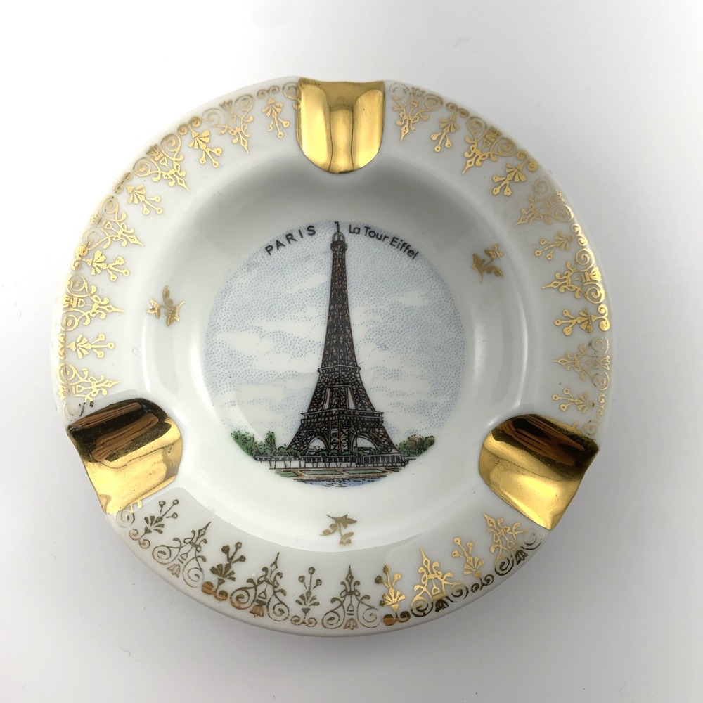Antique Limoges Ashtray La Tour Eiffel Tower Paris